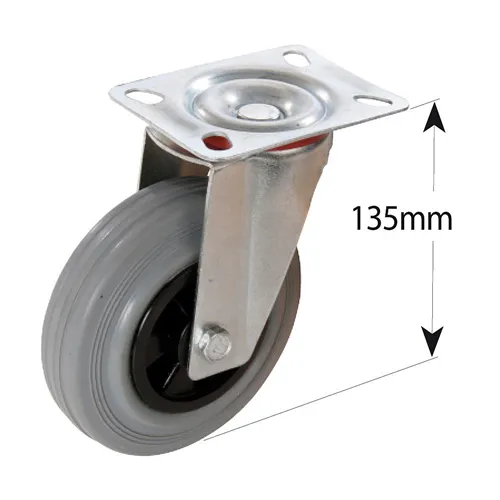 Gumové kolečko 100mm, 70kg otočné