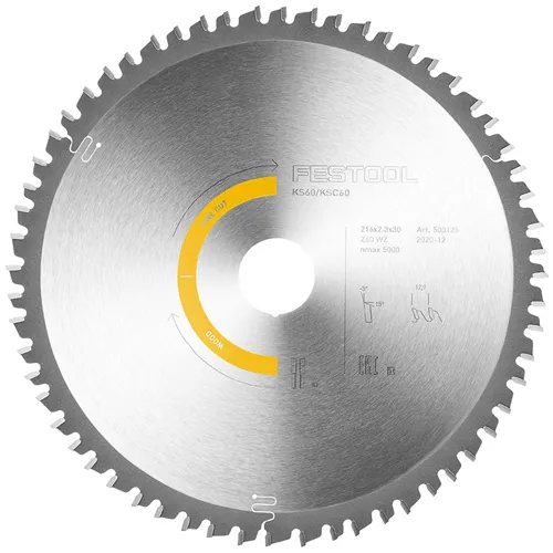 Festool Pilový kotouč do okružních pil HW 216x2,3x30 W60 WOOD FINE CUT