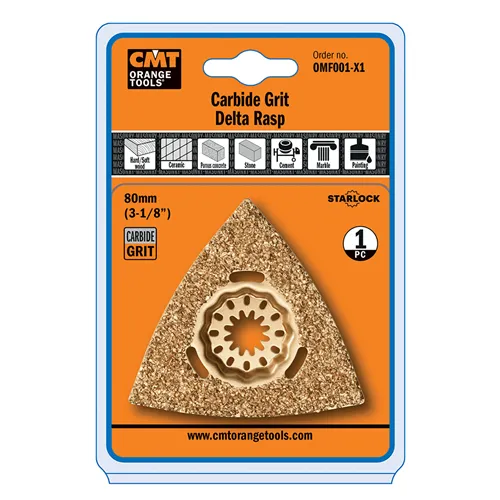 CMT Starlock Delta rašple s tvrdokovovými zrny CARBIDE na cihlu a beton - 80 mm