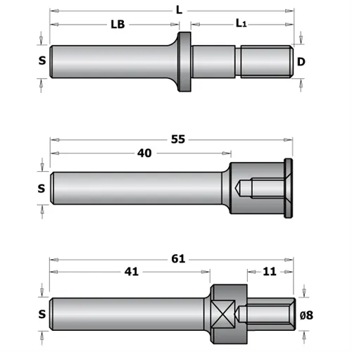 CMT C924 Trn talířové frézy s podložkami - S=12, D=M8, L1=40