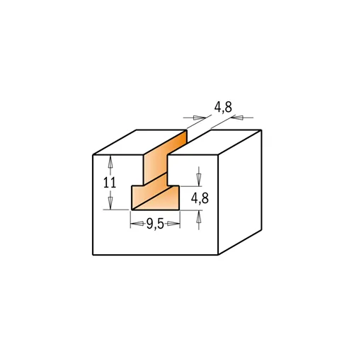CMT C950 Fréza na cylindrické drážky HW - D9,5x11 d4,8 S=8 Z1