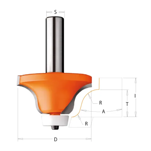 CMT C980 Zaobl.fréza na hrany umyvadel CORIAN - R6,35-12,7 D54 S=12