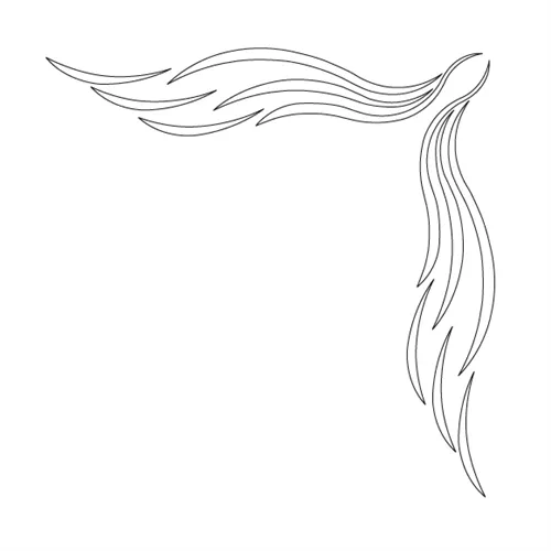 CMT Šablona na ornamenty rohové vzory KASKADA 190x40mm