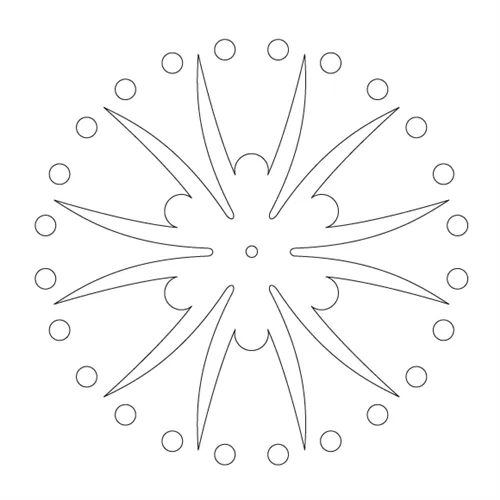 CMT Šablona na ornamenty růžicové vzory ROZETA 82 a 65mm