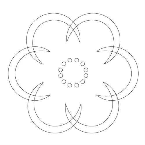 CMT Šablona na ornamenty růžicové vzory ROZETA 79 a 62mm
