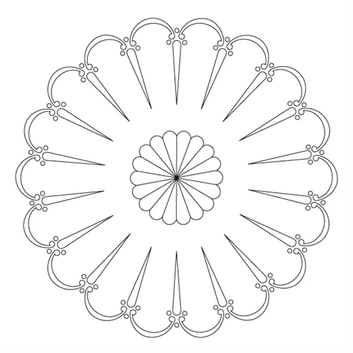 CMT Šablona na ornamenty růžicové vzory Velký španělský vějíř 400mm