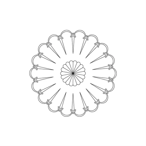 CMT Šablona na ornamenty růžicové vzory Malý španělský vějíř 200mm