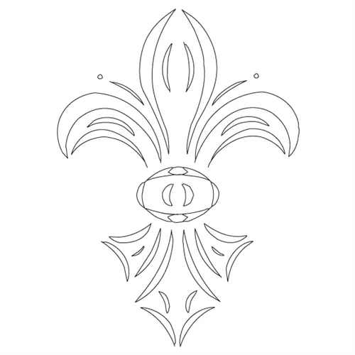CMT Šablona na ornamenty na kuchyňská dvířka FLUER-DE-LYS 250x180mm