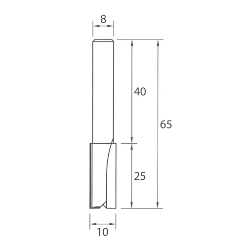 IGM M100 Drážkovací fréza - D10x25 L65 S=8 HW