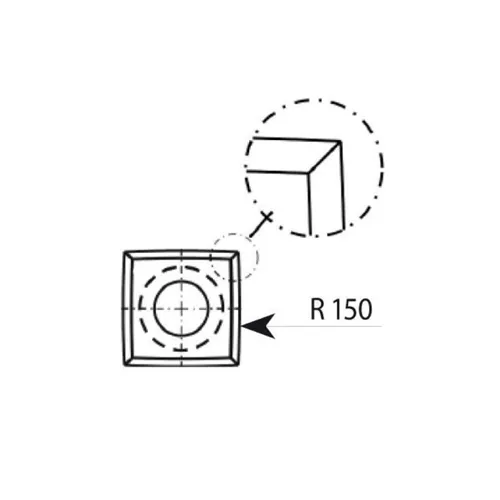 IGM RSS-CB Čtvercová zaoblená žiletka - 11x11x2 HW