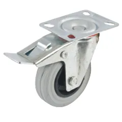 Gumové kolečko 100mm, 70kg otočné s brzdou