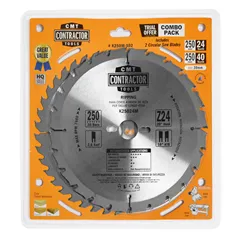 CMT Sada Contractor Pilových kotoučů na dřevo - D250x2,6 d30 Z24+Z40 HW, 2ks