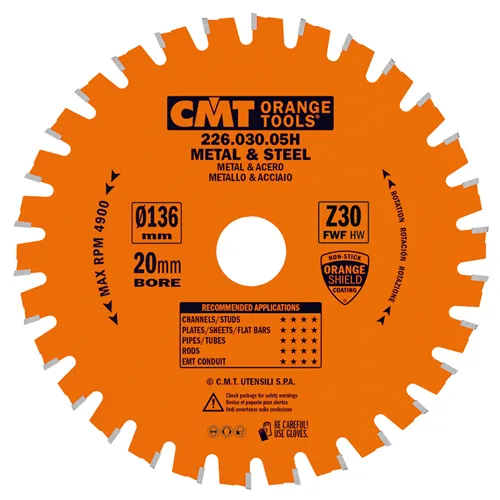 CMT Industrial Pilový kotouč na železo - D136x1,5 d20 Z30 HW