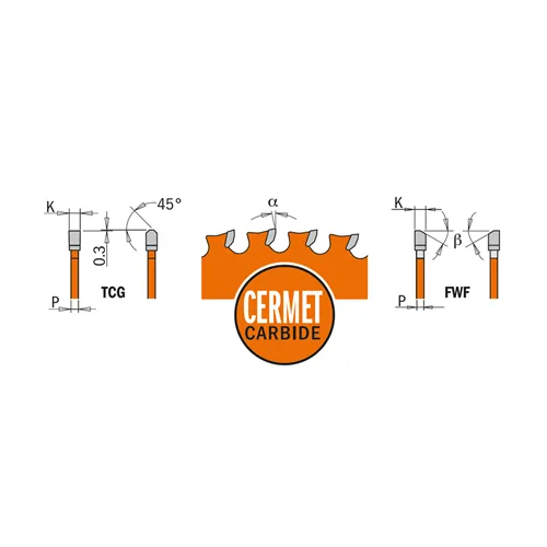 CMT XTreme Pilový kotouč na nerez ocel - D254x2,2 d15,8 Z72 HW