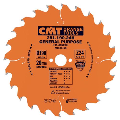 CMT Orange Piła uniwersalna do elektronarzędzi- D190x2,6 d30 Z24 HW