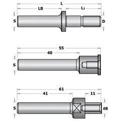 CMT C824 Trn talířové frézy s podložkami - S=12,7mm, D=M8, L1=40