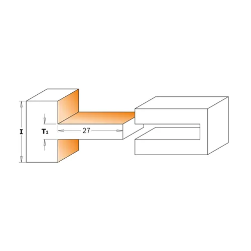 CMT Fréza na výrobu čepu - D75 I44,5 H27 S=12 HW
