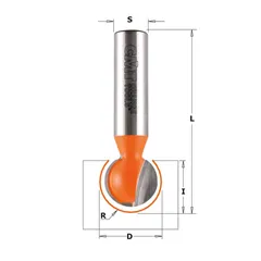 CMT C968 Drážkovací kulová fréza - R6,35 D12,7x11 L57,15 S=8