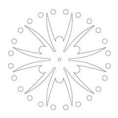 CMT Šablona na ornamenty růžicové vzory ROZETA 82 a 65mm