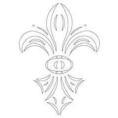 CMT Šablona na ornamenty na kuchyňská dvířka FLUER-DE-LYS 250x180mm