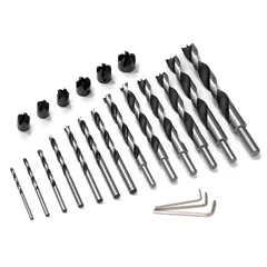 FISCH Sada vrtáků a záhlubníků do dřeva 13 ks - D4-5-6-7-8-9-10-12-14-15-16-18-20