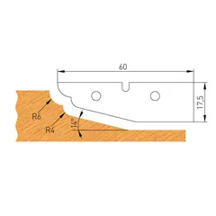 IGM Profilový nůž C 60x17,5x2mm pro F632-182