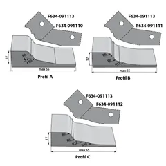 IGM Profilový nůž typ B pro F634 spodní