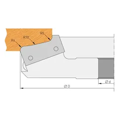 Profilový nůž pro výplňové frézy č.4 - F635