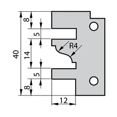 IGM Profilový nůž pro 641 - profil E, 40x26x2mm