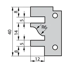 IGM Profilový nůž pro 641 - profil A,40x26x2mm