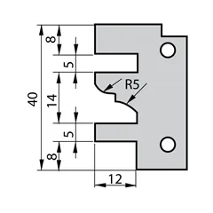 IGM Profilový nůž pro 641 - profil D, 40x26x2mm