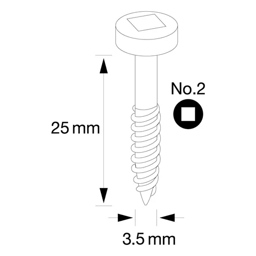 IGM Pocket Hole Vruty - 3,5x25mm, jemný závit, válcová hlava, 500 ks