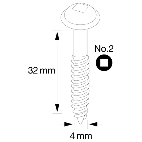 IGM Pocket Hole Vruty - 4x32mm, jemný závit, talířová hlava, 300 ks