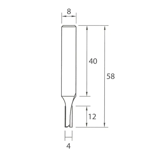 IGM M100 Drážkovací fréza - D4x12 L58 S=8 HW