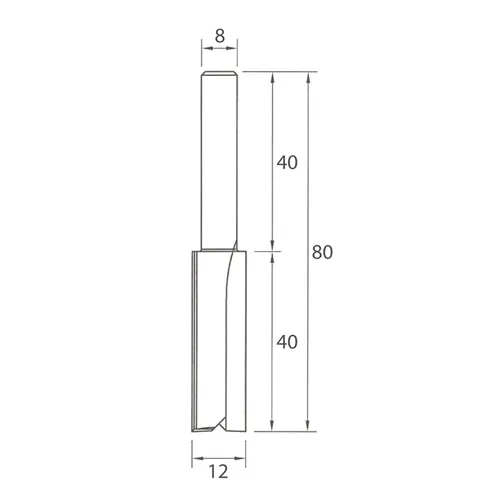 IGM M100 Drážkovací fréza - D12x40 L80 S=8 HW