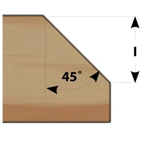 IGM M109 Úhlová fréza s ložiskem - 45° D32,2x11,34 L62 S=8 HW