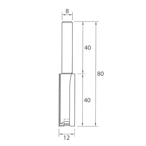 IGM M110 Drážkovací fréza se zavrtávacím zubem - D12x40 L80 S=8 HW