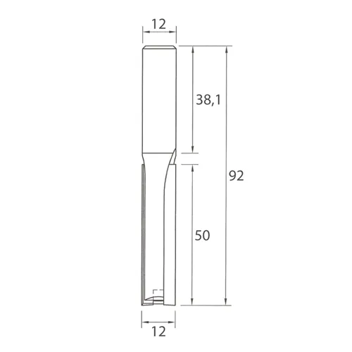 IGM M110 Drážkovací fréza se zavrtávacím zubem - D12x50 L92 S=12 HW