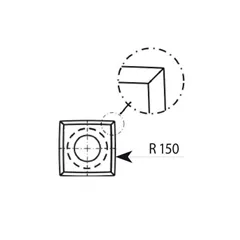 IGM RSS-CB Čtvercová zaoblená žiletka - 11x11x2 HW