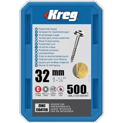 Kreg Zinc Maxi-Loc Šrouby pro skryté spoje - 32 mm, hrubý závit, 500 ks
