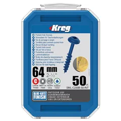 Kreg Blue-Kote Maxi-Loc Šrouby pro skryté spoje - 64 mm, hrubý závit, 50 ks