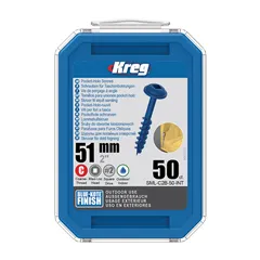 Kreg Blue-Kote Maxi-Loc Šrouby pro skryté spoje - 51 mm, hrubý závit, 50 ks