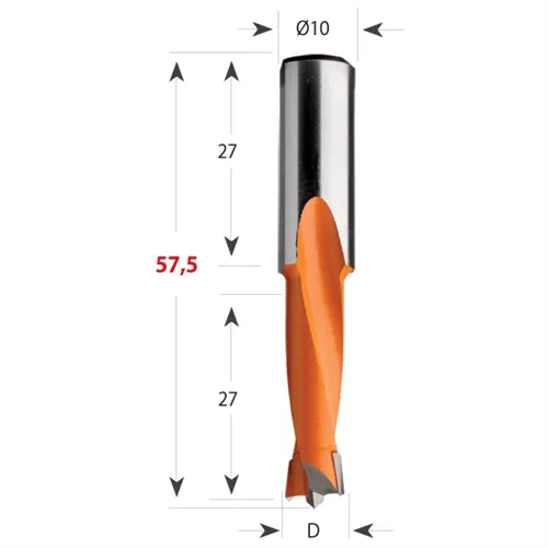 CMT 310 Vrták kolíkovací neprůchozí S10 L57,5 HW-D12,7x27 S=10x27 L57,5 L (Rozbalené)