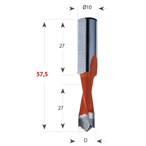 CMT 310 Xtreme Vrták kolíkovací neprůchozí S10 L57,5 HW, D8x27 S=10x27 L57,5 L (Rozbalené)