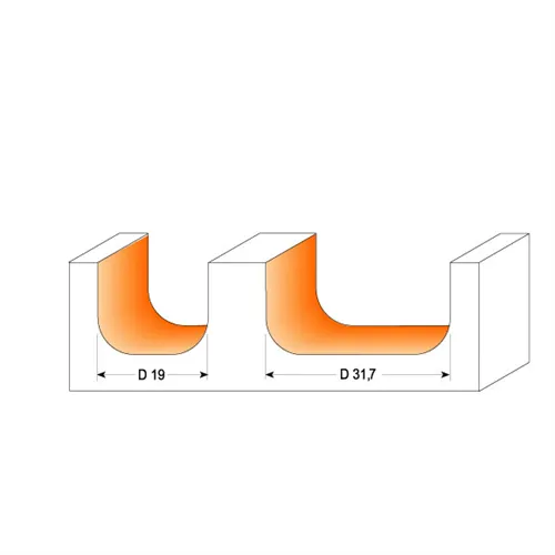 CMT Žlábková fréza, R6,4 D19x16 S=6 HW (Rozbalené)