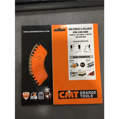 CMT Orange Pilový kotouč na lamino, plast a neželezné kovy, D160x2,2 d20 Z56 HW (Použito)