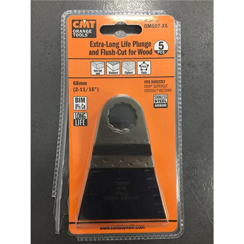 CMT Ponorný p. list s prodl. živ. BIM, na dřevo, 68mm, sada 5 ks, pro Fein, Festool (Rozbalené)