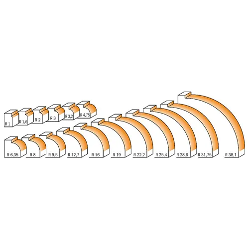 CMT C938 Zaoblovací fréza vydutá, R31,75 D82,5x44,4 S=12 HW (Rozbalené)