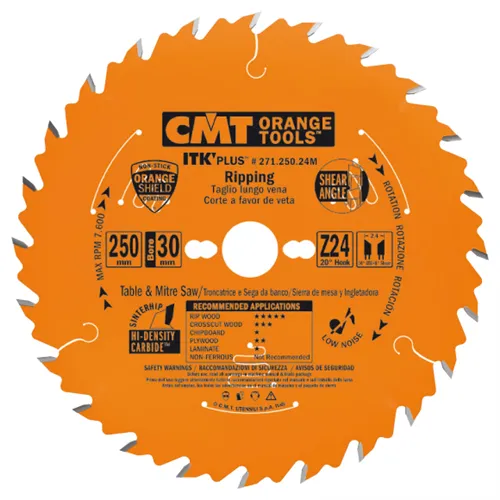 CMT ITK Plus Ultra tenký kotouč pro podélné řezy - D250x2,4 d30 Z24 HW (Rozbalené)