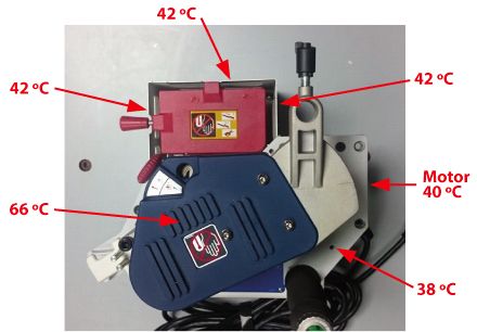 Teploty olepovačky při olepování